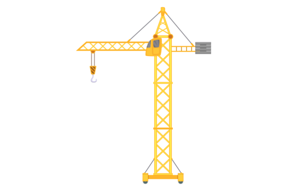Download Construction Crane Icon. Cartoon Heavy L - Premium Resources