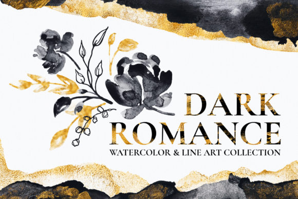 Download Gold Watercolor Flower Illustrations - Illustrations Collection